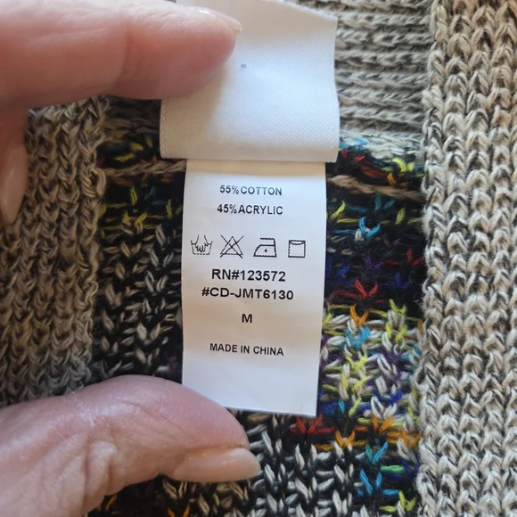 Northern Angel Boho Southwestern Aztec Cardigan Duster Sweater, Size Medium - Picture 8 of 10